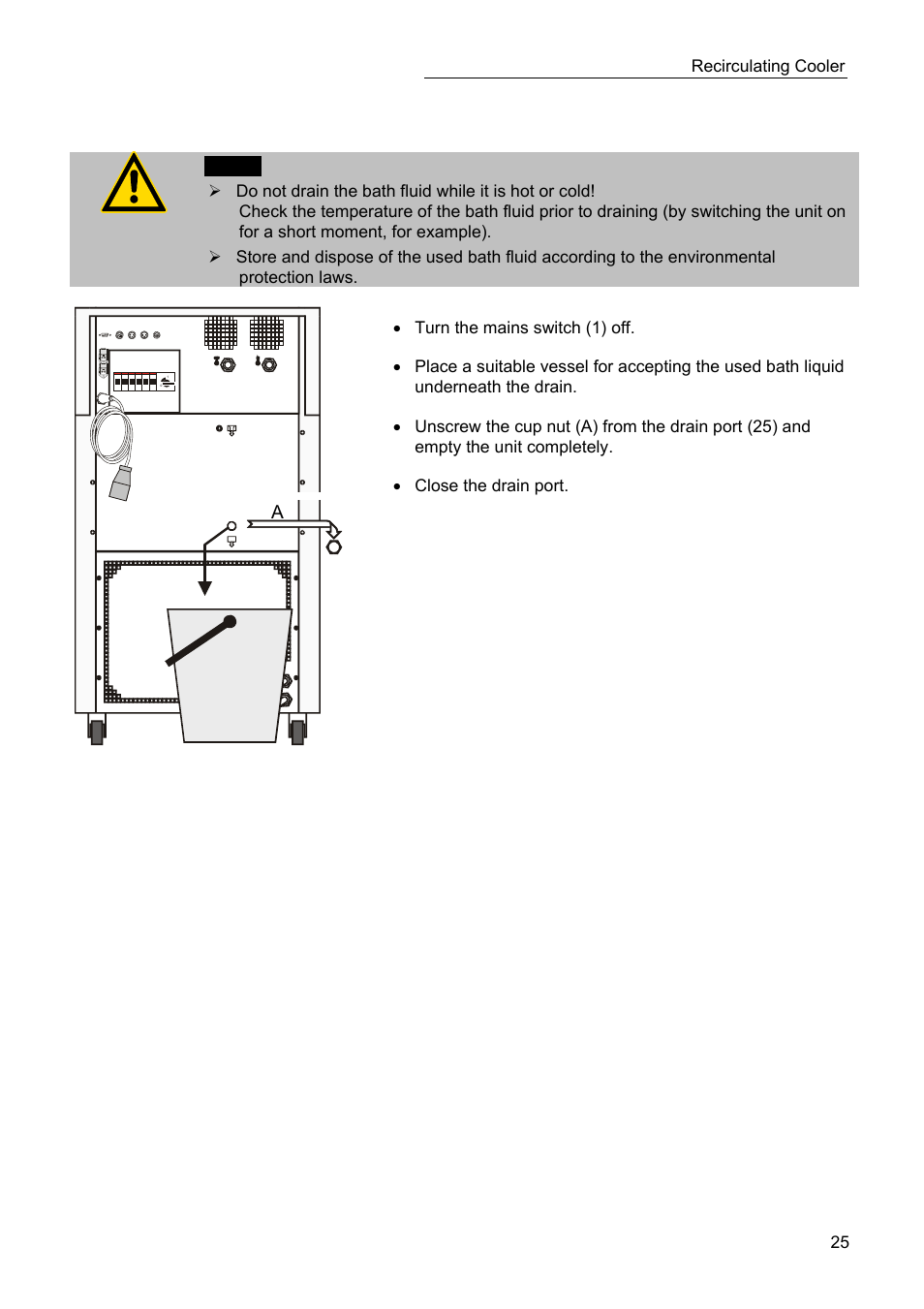 Draining | JULABO SC 10000w Professional Series Recirculating Coolers User Manual | Page 25 / 77