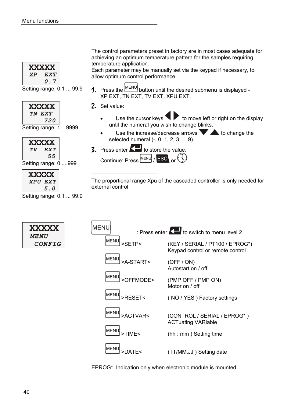 Menu config - configuration | JULABO SC 10000w Professional Series Recirculating Coolers User Manual | Page 40 / 77