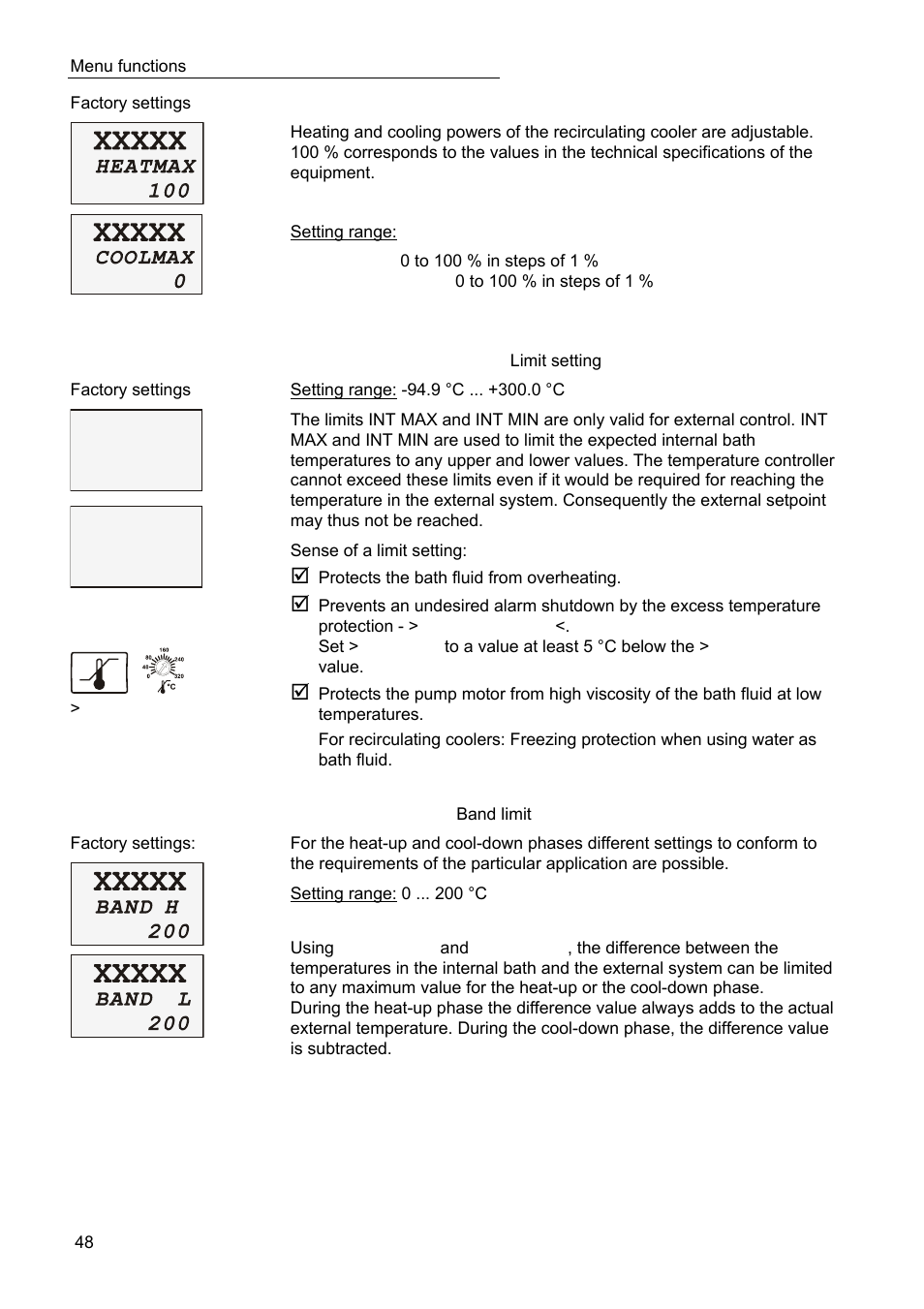 Int min -94.99 | JULABO SC 10000w Professional Series Recirculating Coolers User Manual | Page 48 / 77