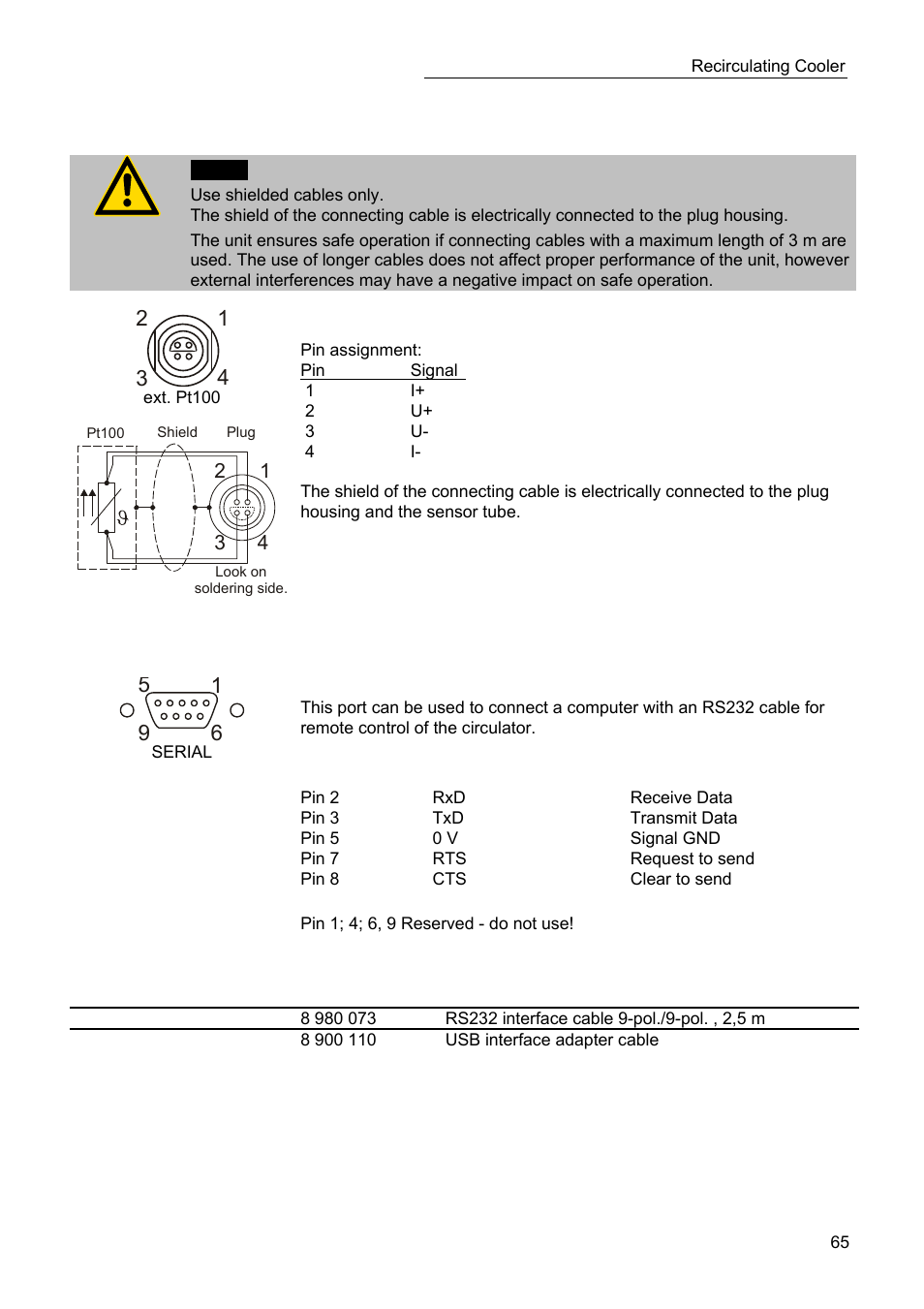 Electrical connections | JULABO SC 10000w Professional Series Recirculating Coolers User Manual | Page 65 / 77