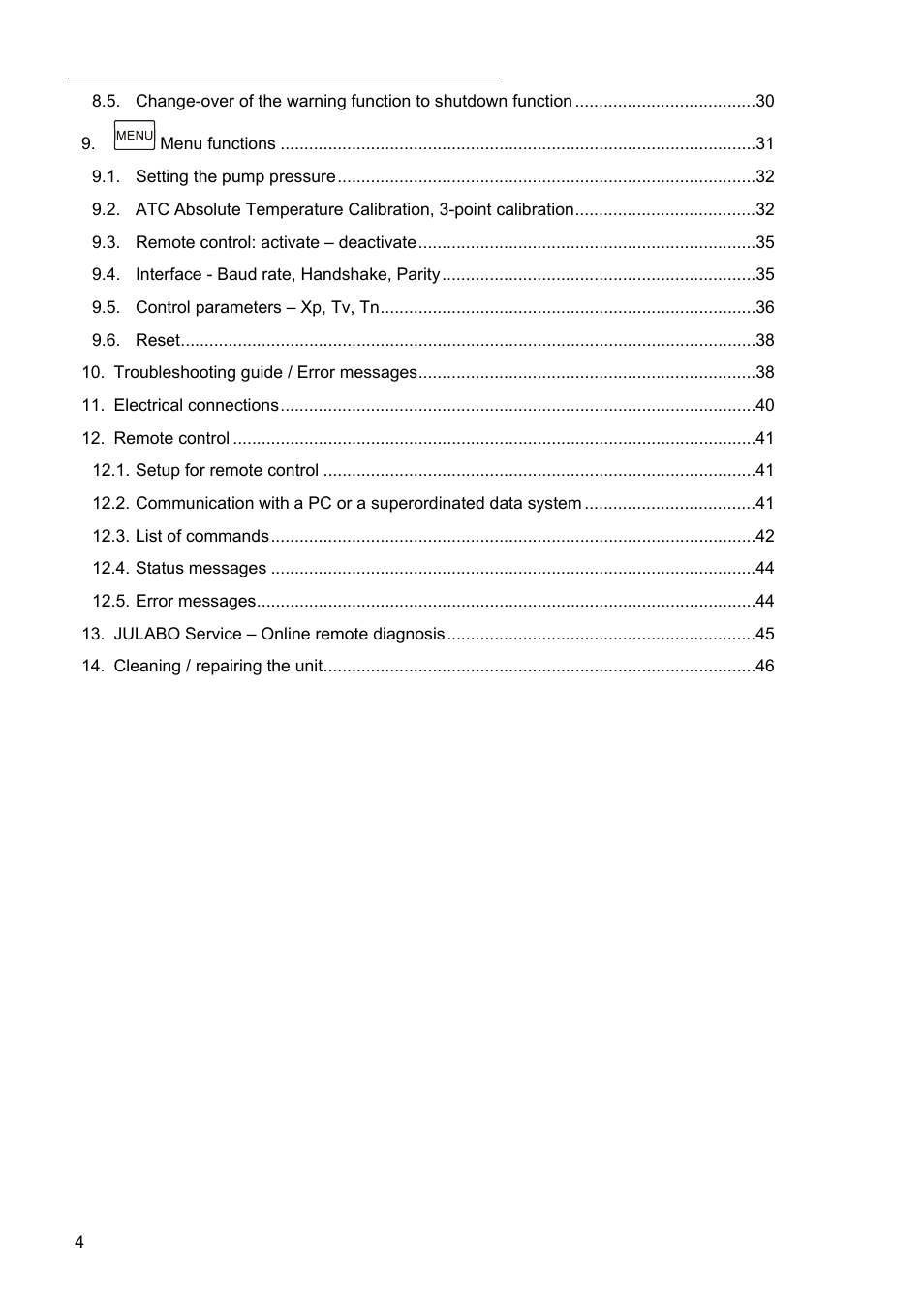 JULABO SC 2500w Eco-Series Recirculating Coolers User Manual | Page 4 / 48