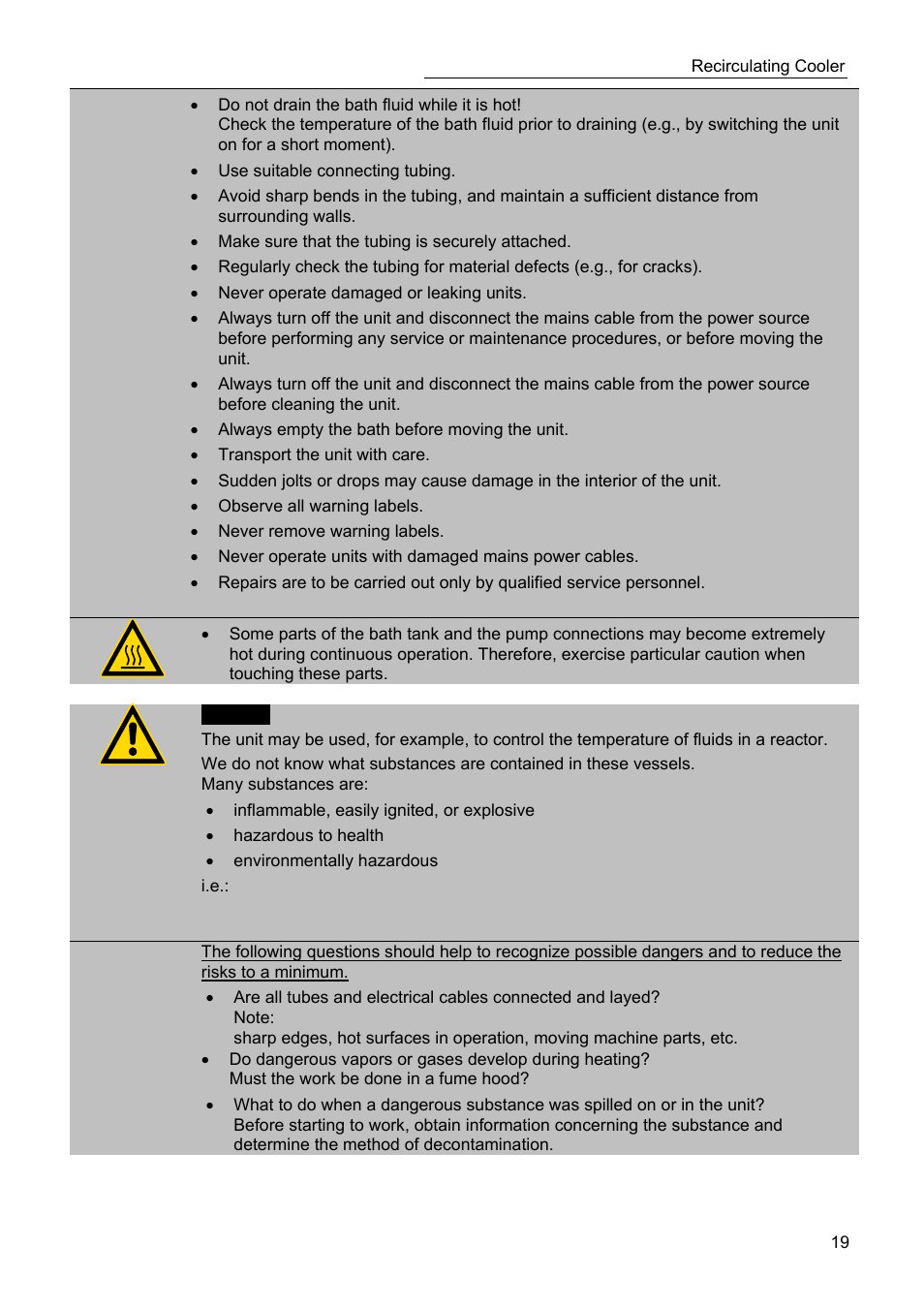 JULABO SC 2500w Professional Series Recirculating Coolers User Manual | Page 19 / 73