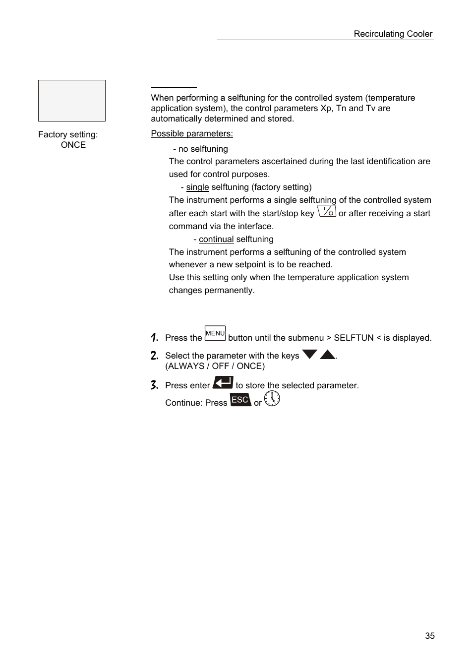 Selftun always | JULABO SC 2500w Professional Series Recirculating Coolers User Manual | Page 35 / 73
