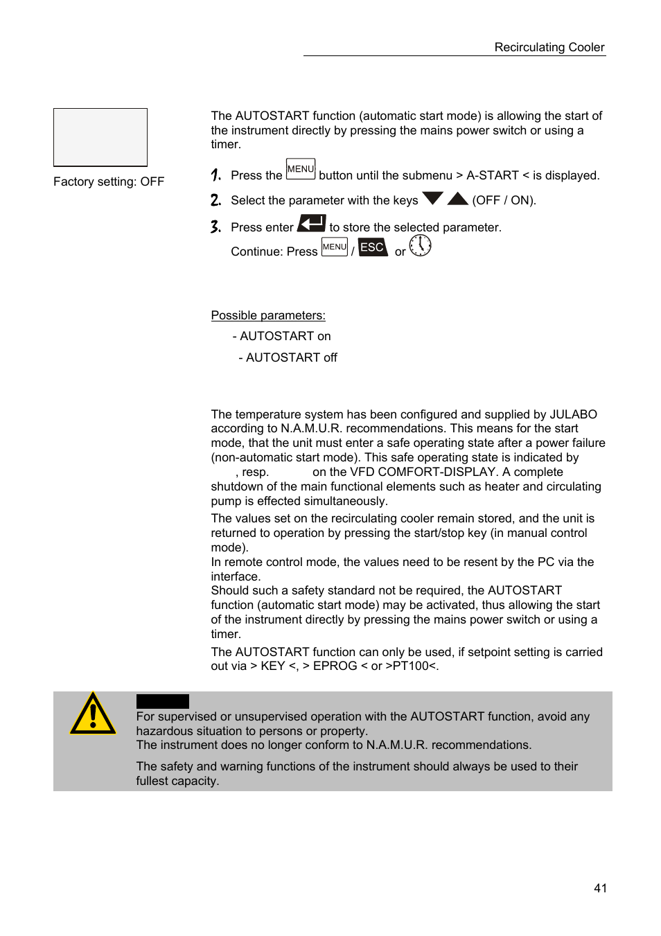 A-start off | JULABO SC 2500w Professional Series Recirculating Coolers User Manual | Page 41 / 73