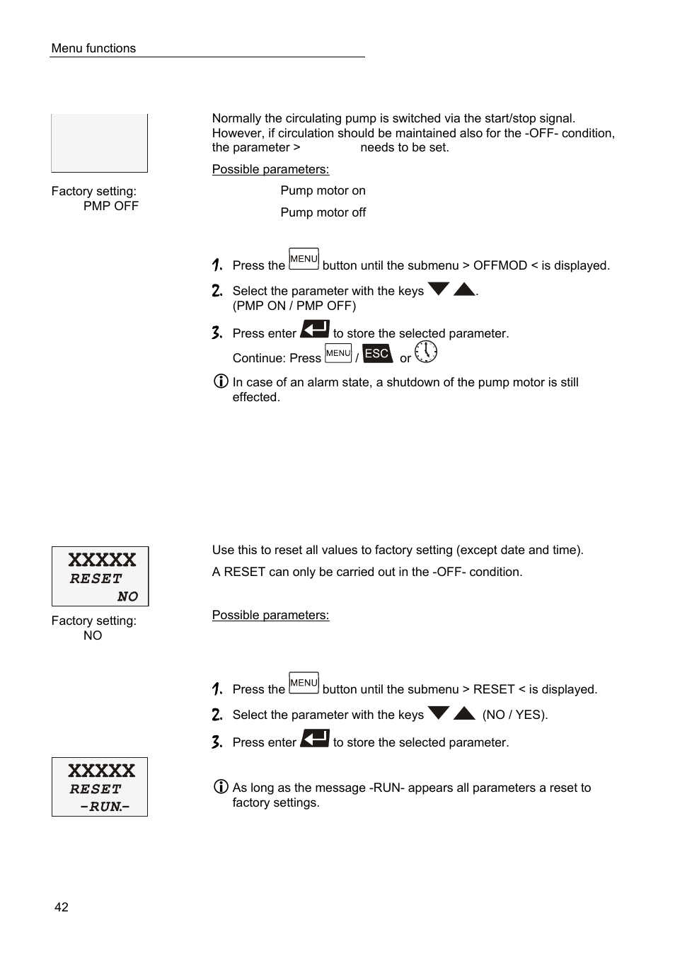 Offmode pmp off | JULABO SC 2500w Professional Series Recirculating Coolers User Manual | Page 42 / 73