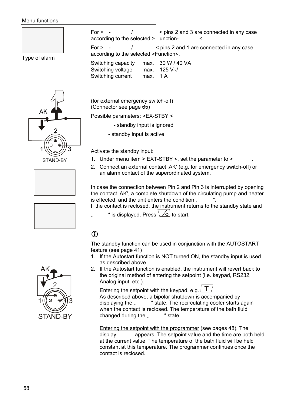 E off | JULABO SC 2500w Professional Series Recirculating Coolers User Manual | Page 58 / 73