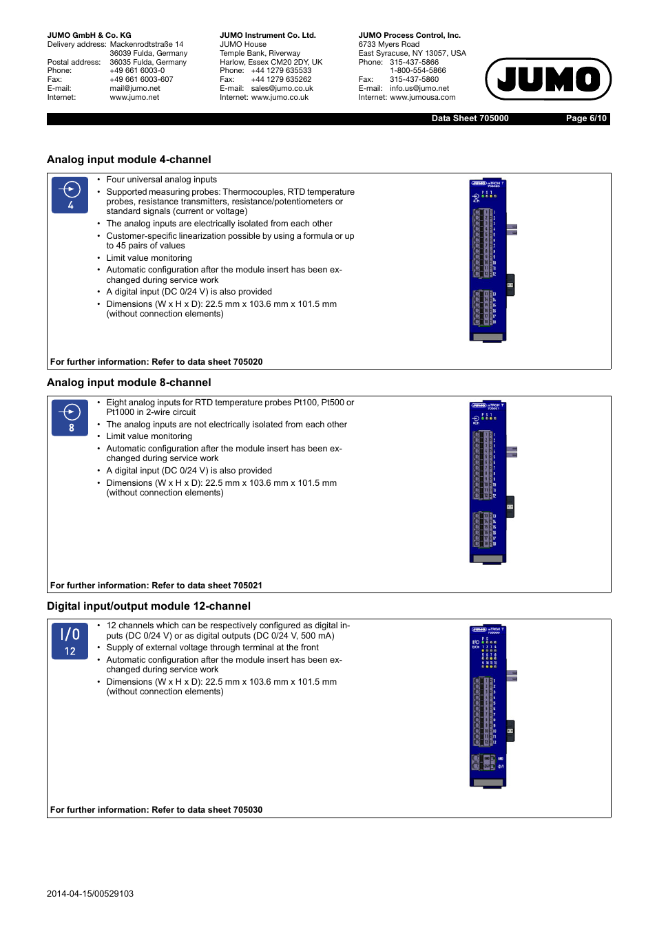 JUMO 705040 mTRON T - Router Module Data Sheet User Manual | Page 6 / 10