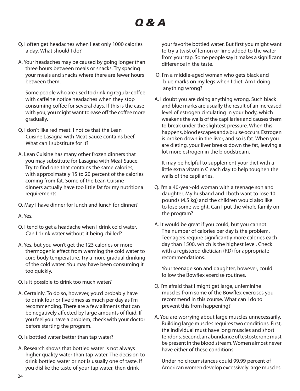 Q & a | Bowflex Elite™ home gym User Manual | Page 48 / 92