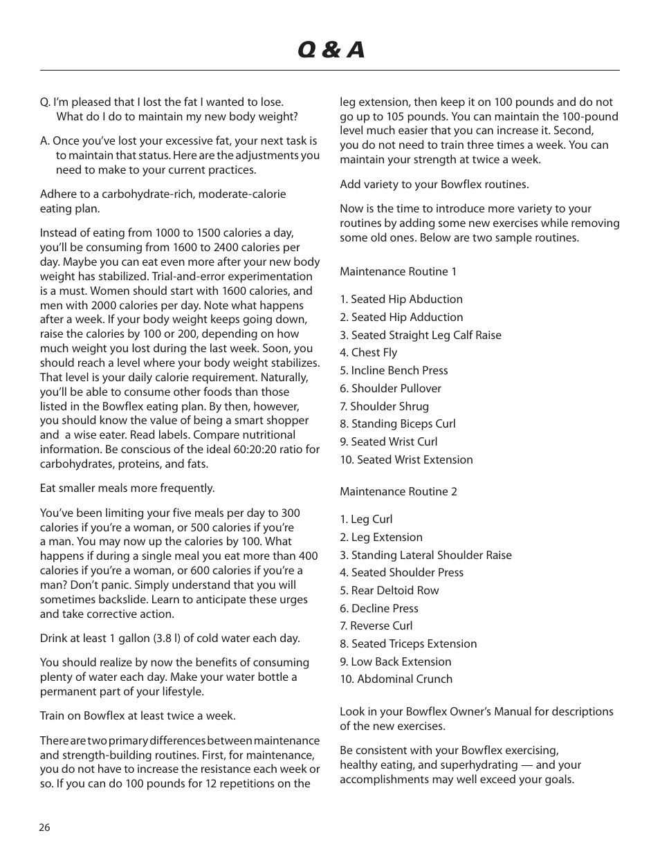 Q & a | Bowflex Elite™ home gym User Manual | Page 50 / 92