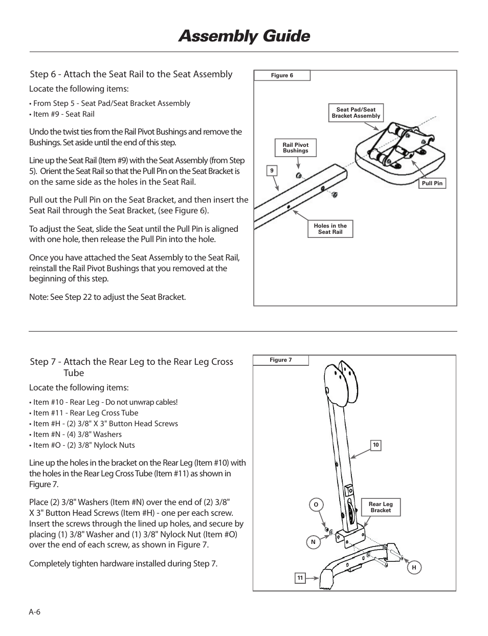 Assembly guide, Step 6 - attach the seat rail to the seat assembly | Bowflex Elite™ home gym User Manual | Page 8 / 92