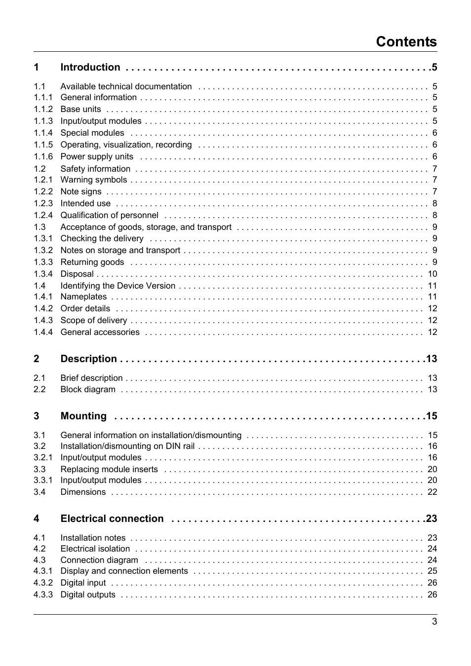JUMO 705030 mTRON T - Digital Input/Output Module Operating Manual User Manual | Page 3 / 50