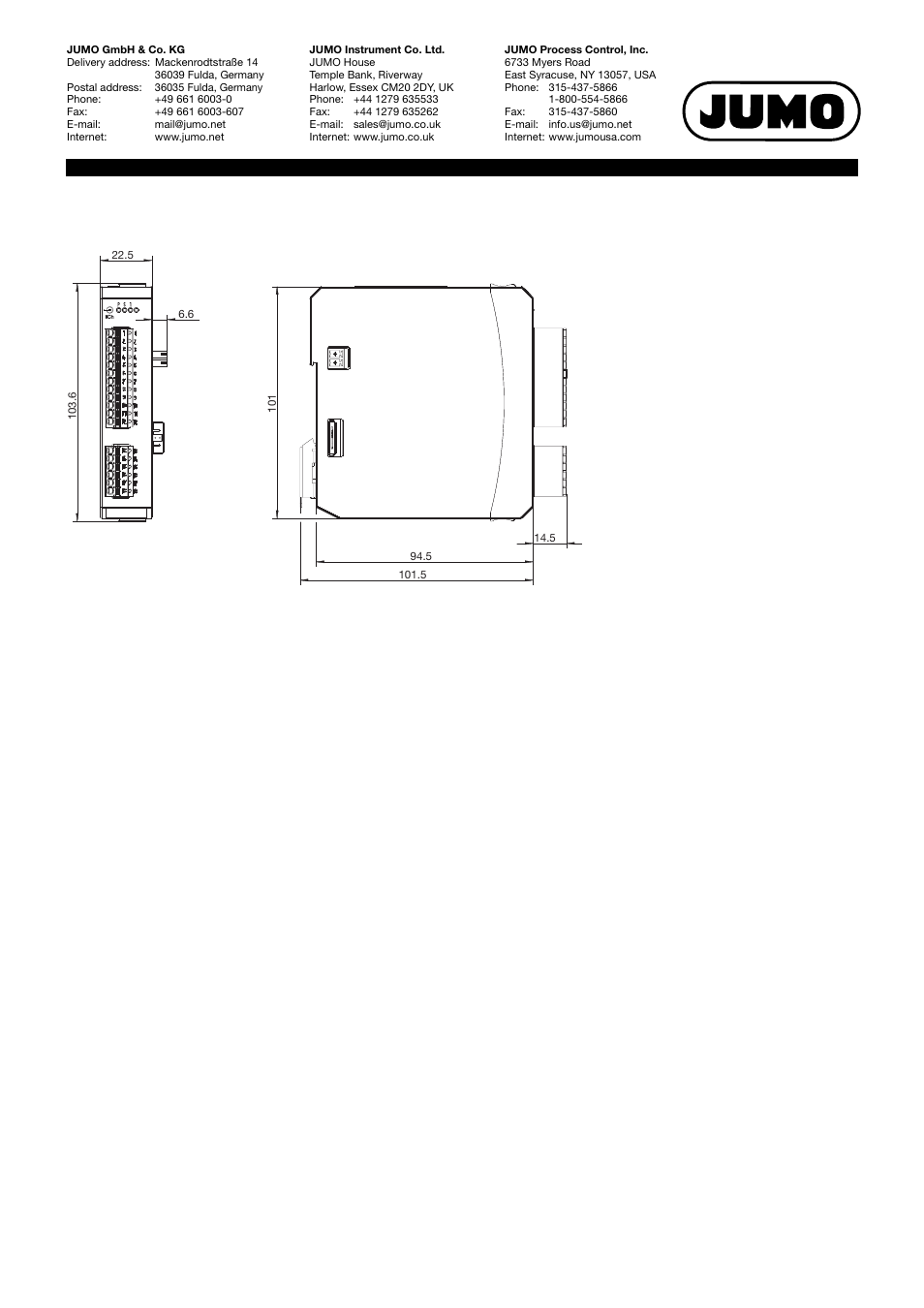 Dimensions, Module overview | JUMO 705021 mTRON T - Analog Input Module, 8-Ch. Data Sheet User Manual | Page 7 / 8