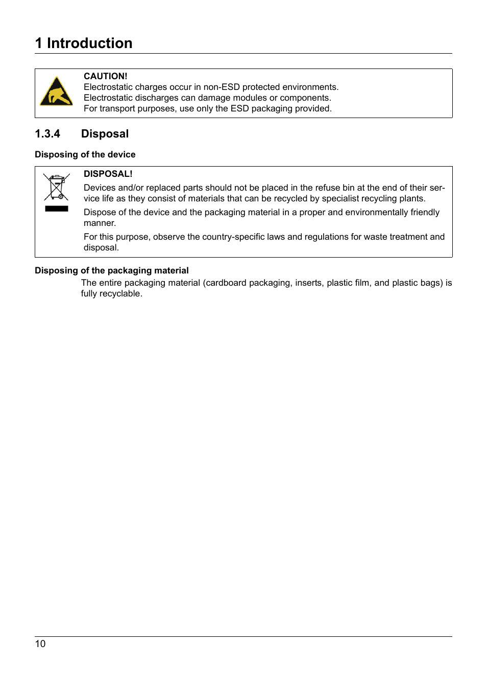 4 disposal, 1 introduction | JUMO 705021 mTRON T - Analog Input Module, 8-Ch. Operating Manual User Manual | Page 10 / 56