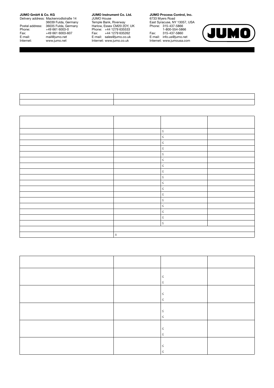 Technical data, Analog inputs | JUMO 705020 mTRON T - Analog Input Module, 4-Ch. Data Sheet User Manual | Page 3 / 10