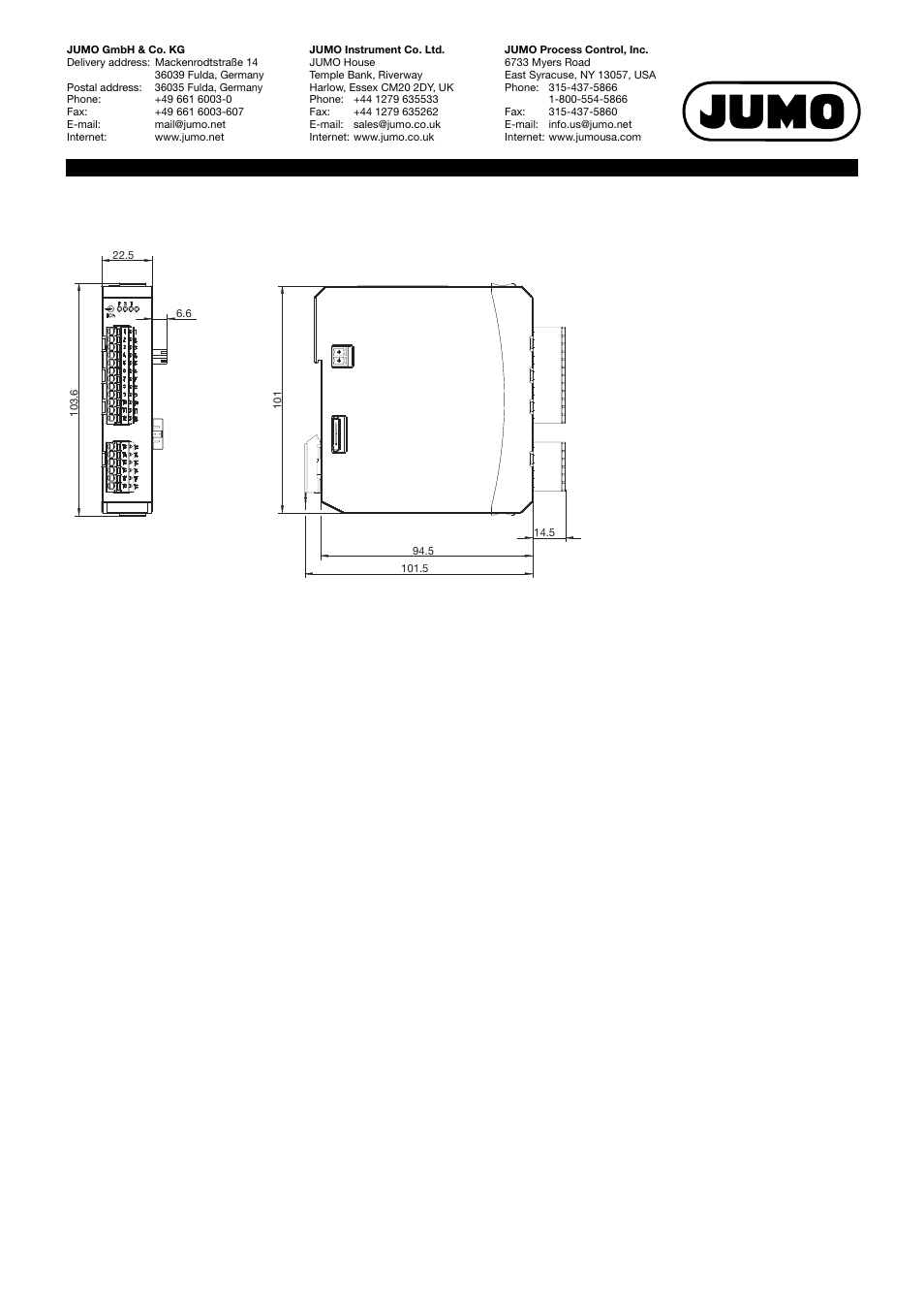 Dimensions, Module overview | JUMO 705020 mTRON T - Analog Input Module, 4-Ch. Data Sheet User Manual | Page 9 / 10