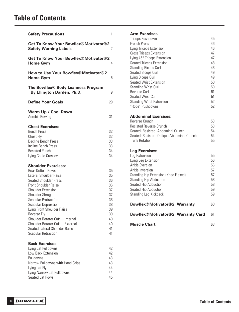 Bowflex Motivator 2 User Manual | Page 2 / 66