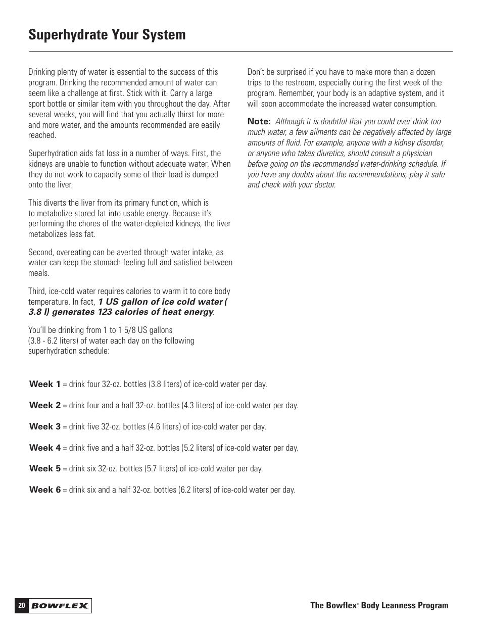 Superhydrate your system | Bowflex Motivator 2 User Manual | Page 22 / 66