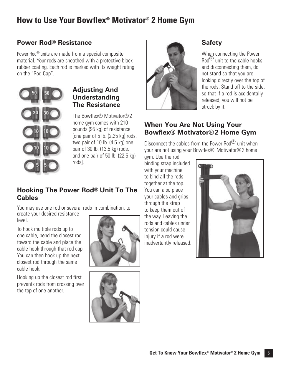 How to use your bowflex, Motivator, 2 home gym | Bowflex Motivator 2 User Manual | Page 7 / 66