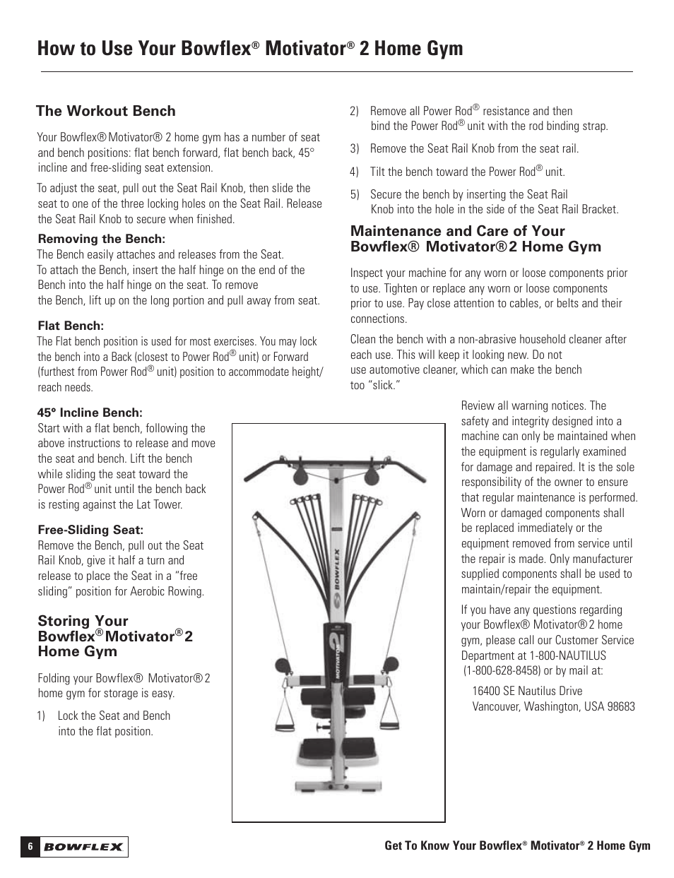 How to use your bowflex, Motivator, 2 home gym | Bowflex Motivator 2 User Manual | Page 8 / 66