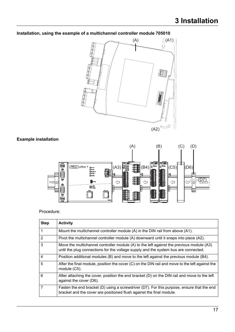 3 installation | JUMO 705020 mTRON T - Analog Input Module, 4-Ch. Operating Manual User Manual | Page 17 / 70