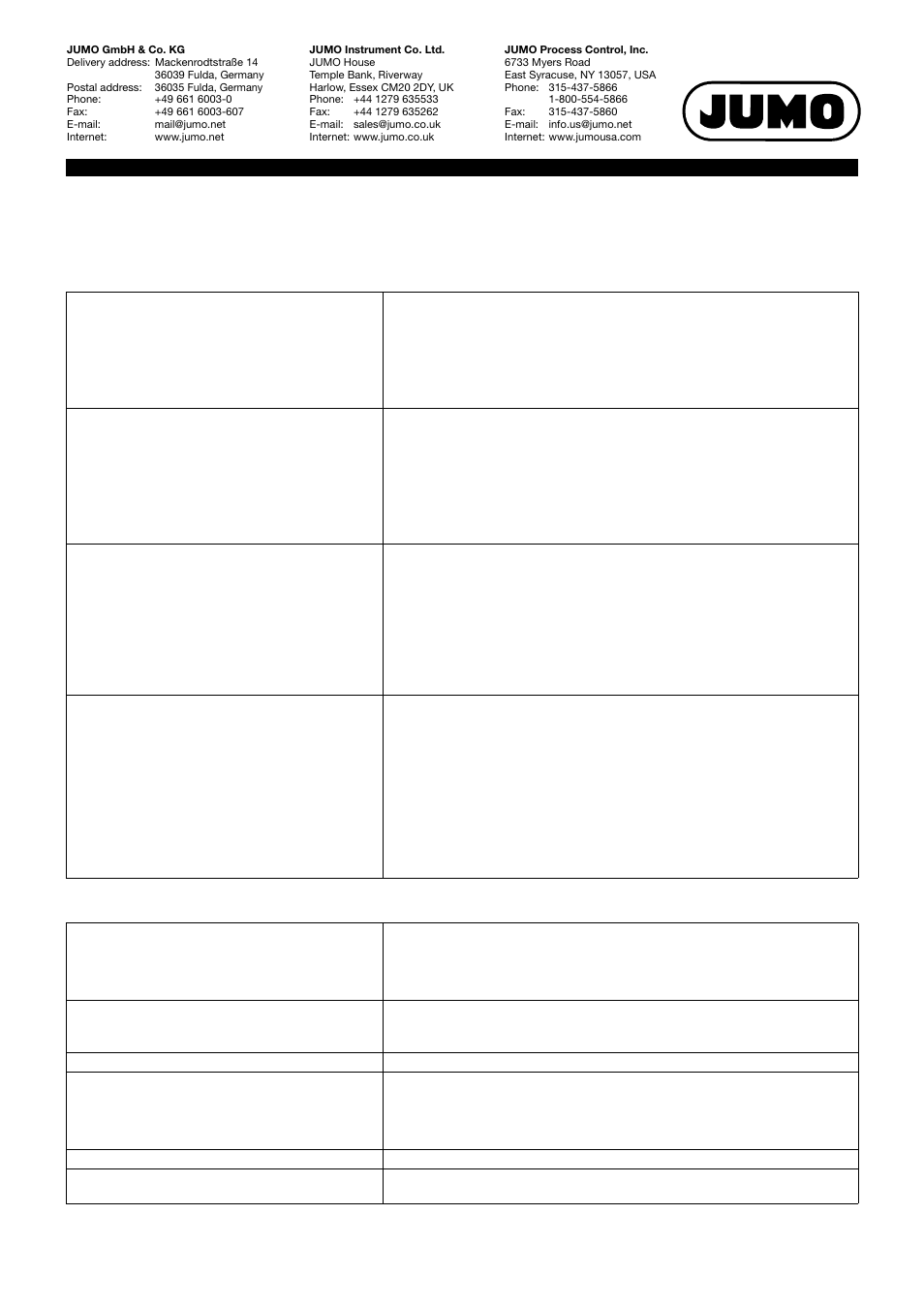 Technical data, Interfaces electrical data | JUMO 705001 mTRON T - Central Processing Unit Data Sheet User Manual | Page 4 / 10