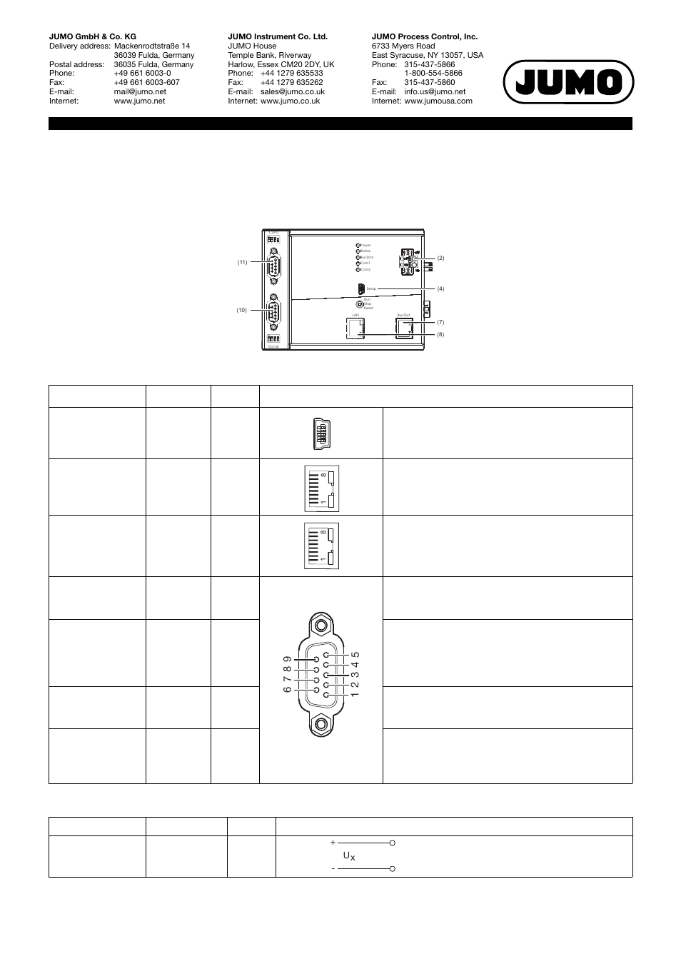 Connection diagram, Interfaces voltage supply | JUMO 705001 mTRON T - Central Processing Unit Data Sheet User Manual | Page 7 / 10