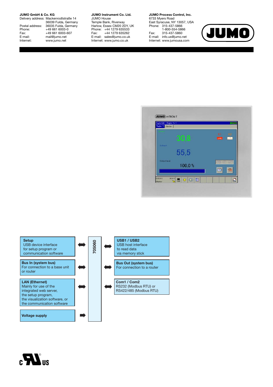 JUMO 705060 mTRON T - Multifunction Panel 840 Data Sheet User Manual | 13 pages