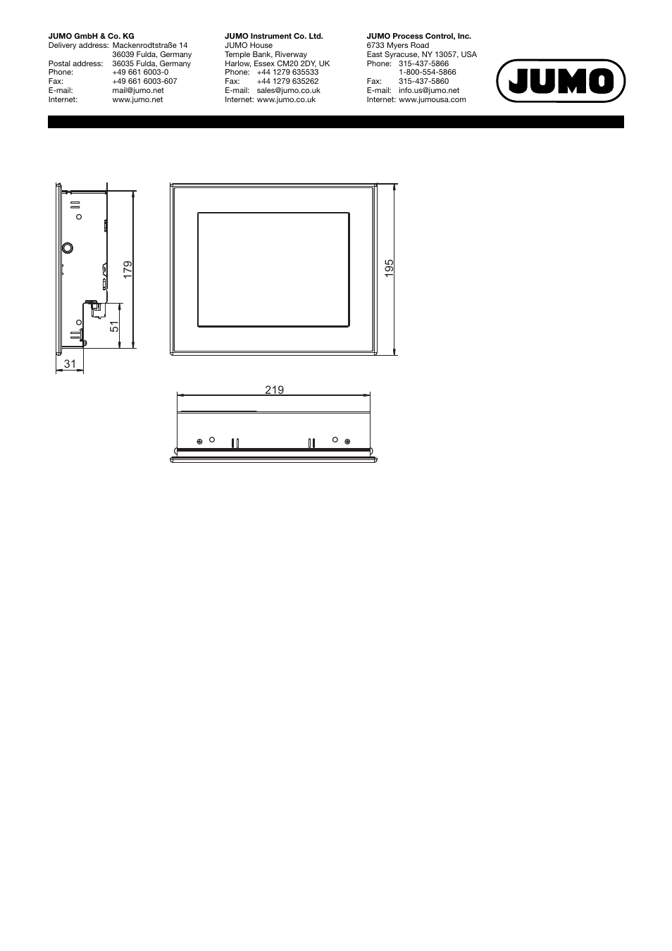 Dimensions, Module overview | JUMO 705060 mTRON T - Multifunction Panel 840 Data Sheet User Manual | Page 11 / 13