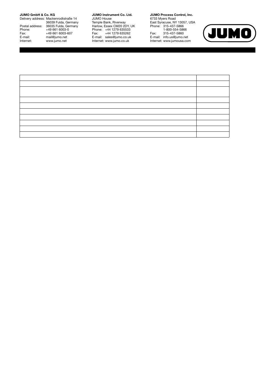General accessories | JUMO 705060 mTRON T - Multifunction Panel 840 Data Sheet User Manual | Page 13 / 13