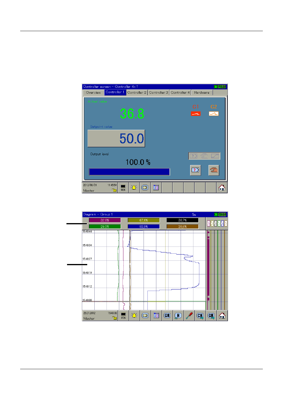 2 visualization window, 5 operation | JUMO 705060 mTRON T - Multifunction Panel 840 Operating Manual User Manual | Page 43 / 272