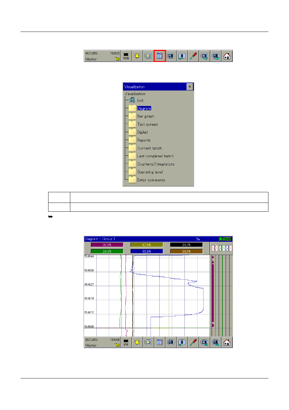 7 visualization, Visualization | JUMO 705060 mTRON T - Multifunction Panel 840 Operating Manual User Manual | Page 51 / 272