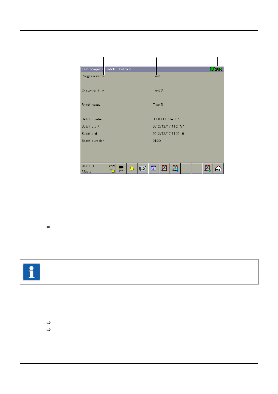 9 last completed batch, Last completed batch, 7 visualization | JUMO 705060 mTRON T - Multifunction Panel 840 Operating Manual User Manual | Page 72 / 272