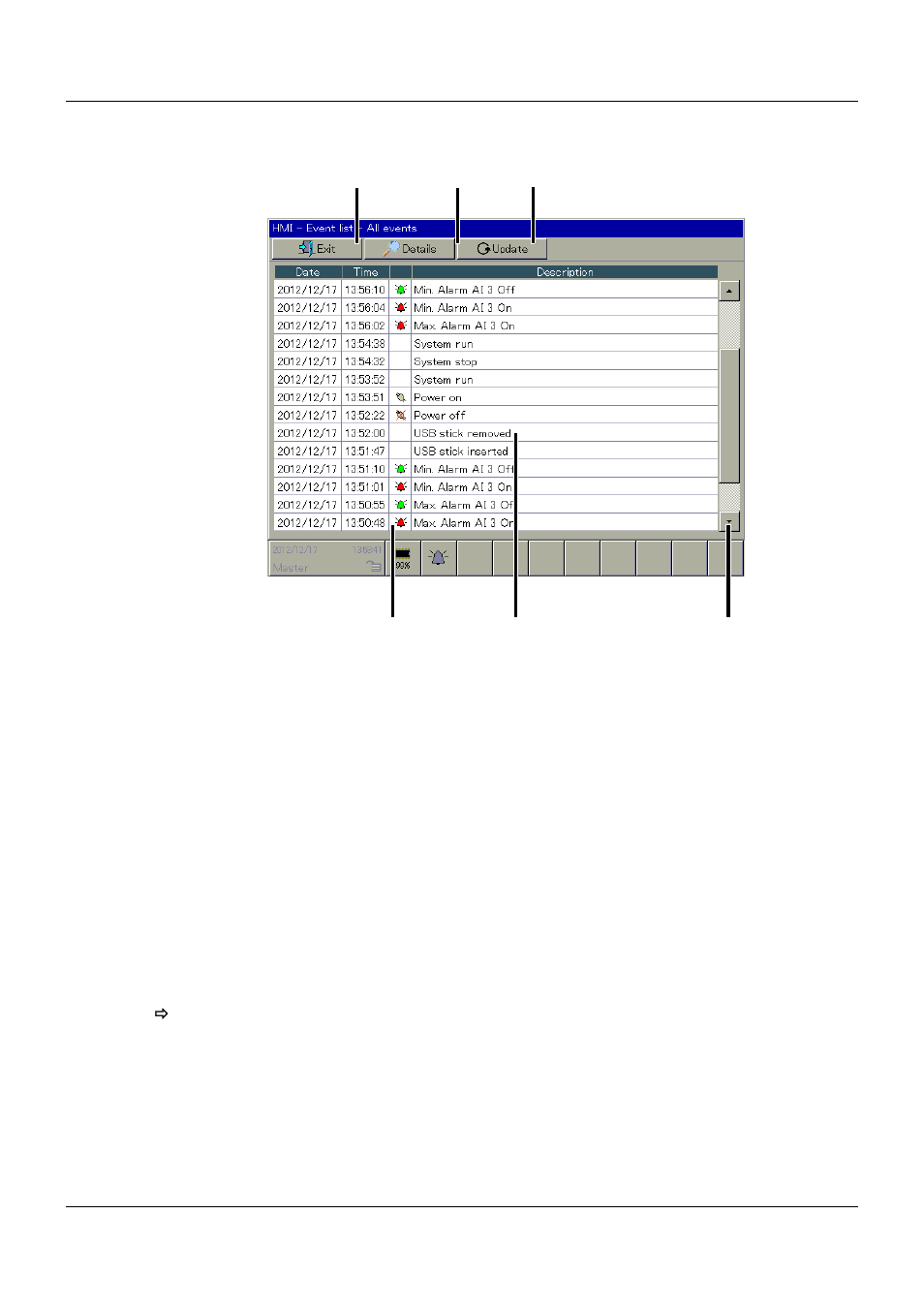 9 alarm and event lists | JUMO 705060 mTRON T - Multifunction Panel 840 Operating Manual User Manual | Page 90 / 272