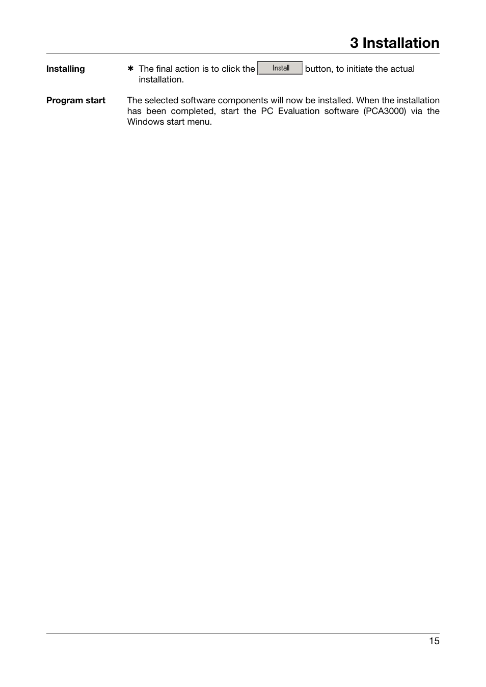 3 installation | JUMO PCA3000 PC Evaluation Software User Manual | Page 15 / 94