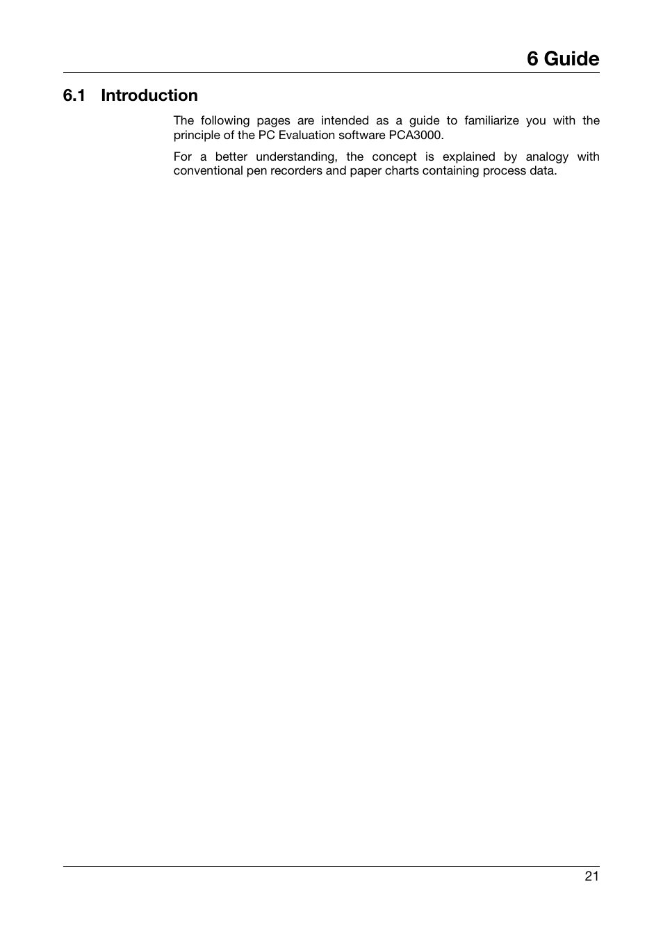 6 guide, 1 introduction, Guide | Introduction | JUMO PCA3000 PC Evaluation Software User Manual | Page 21 / 94