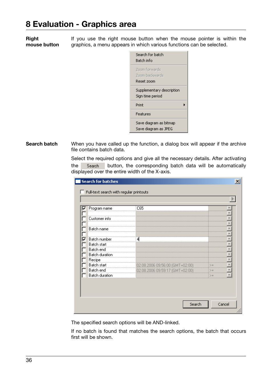 8 evaluation - graphics area | JUMO PCA3000 PC Evaluation Software User Manual | Page 36 / 94