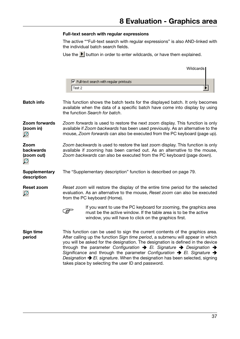 8 evaluation - graphics area | JUMO PCA3000 PC Evaluation Software User Manual | Page 37 / 94