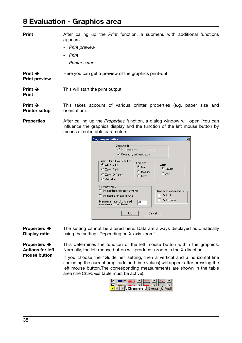 8 evaluation - graphics area | JUMO PCA3000 PC Evaluation Software User Manual | Page 38 / 94