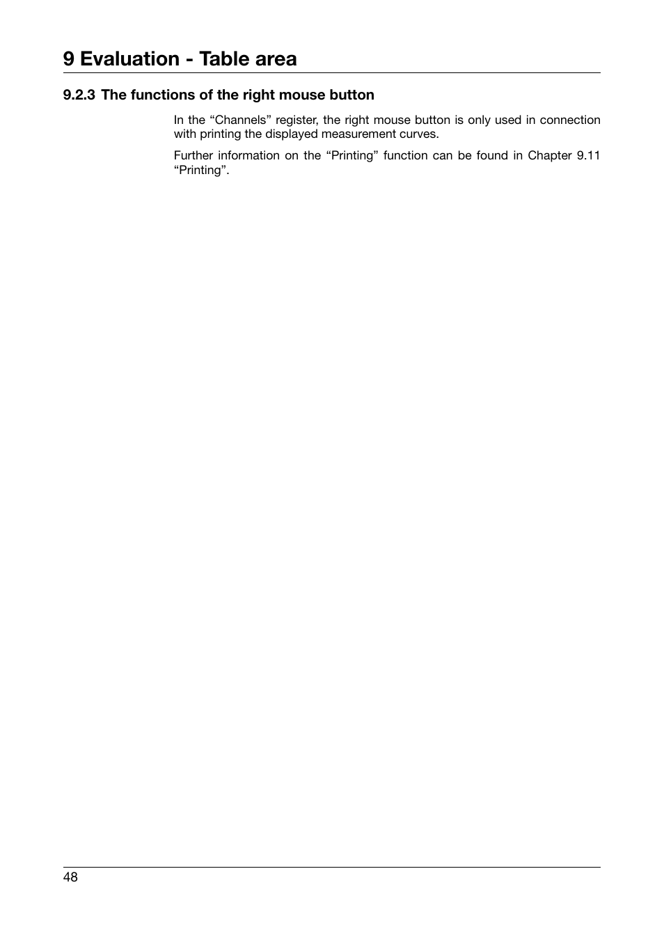 3 the functions of the right mouse button, 9 evaluation - table area | JUMO PCA3000 PC Evaluation Software User Manual | Page 48 / 94