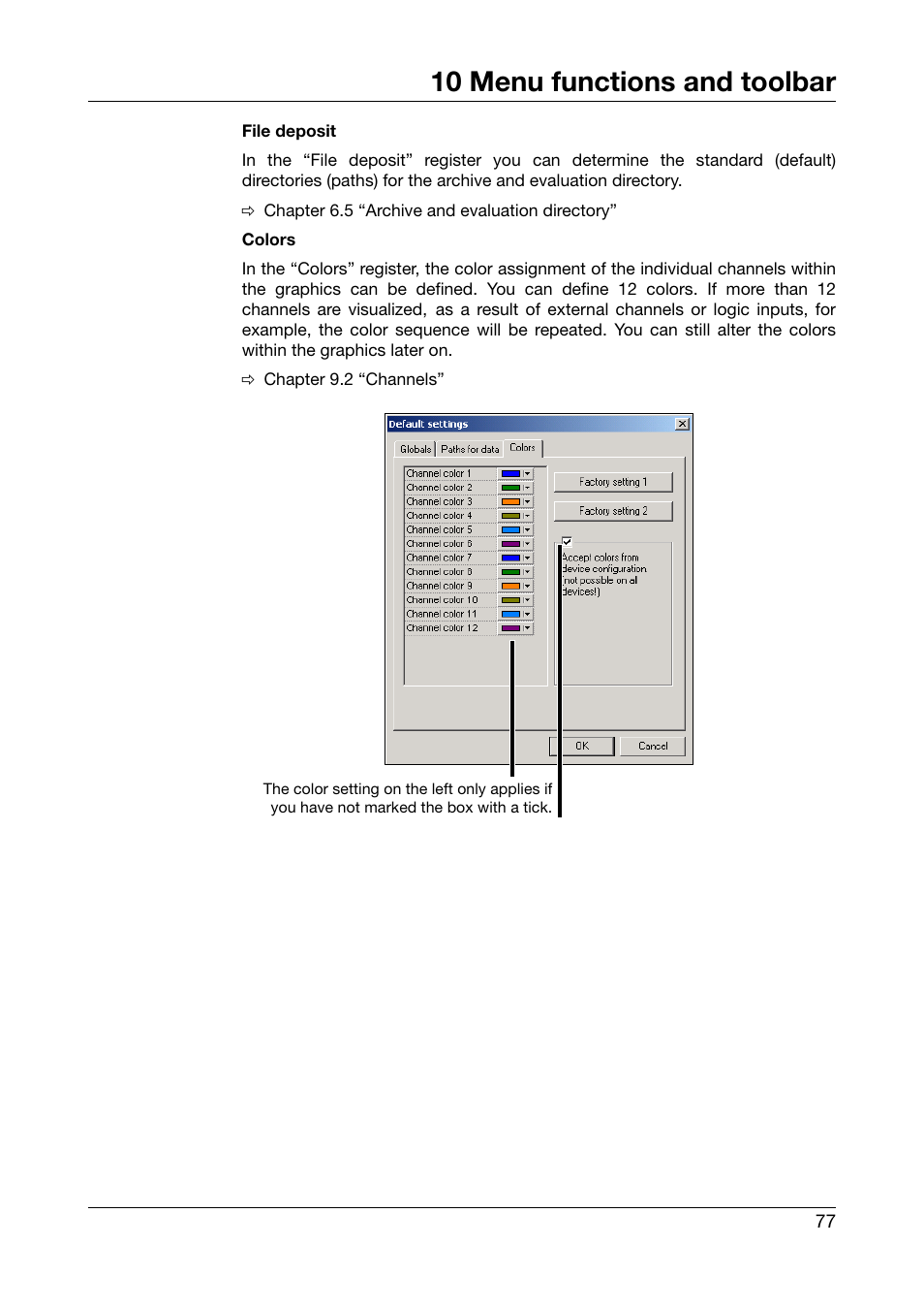 10 menu functions and toolbar | JUMO PCA3000 PC Evaluation Software User Manual | Page 77 / 94