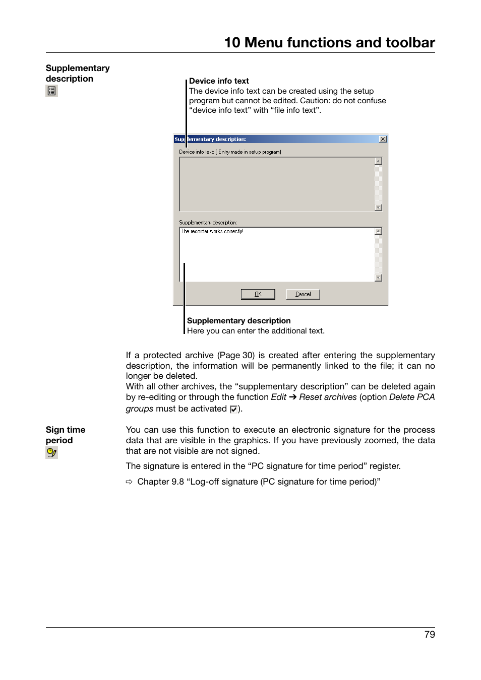10 menu functions and toolbar | JUMO PCA3000 PC Evaluation Software User Manual | Page 79 / 94