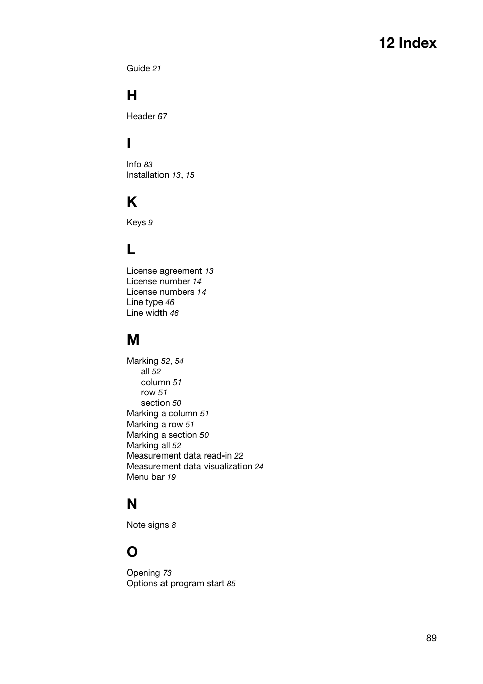 12 index | JUMO PCA3000 PC Evaluation Software User Manual | Page 89 / 94