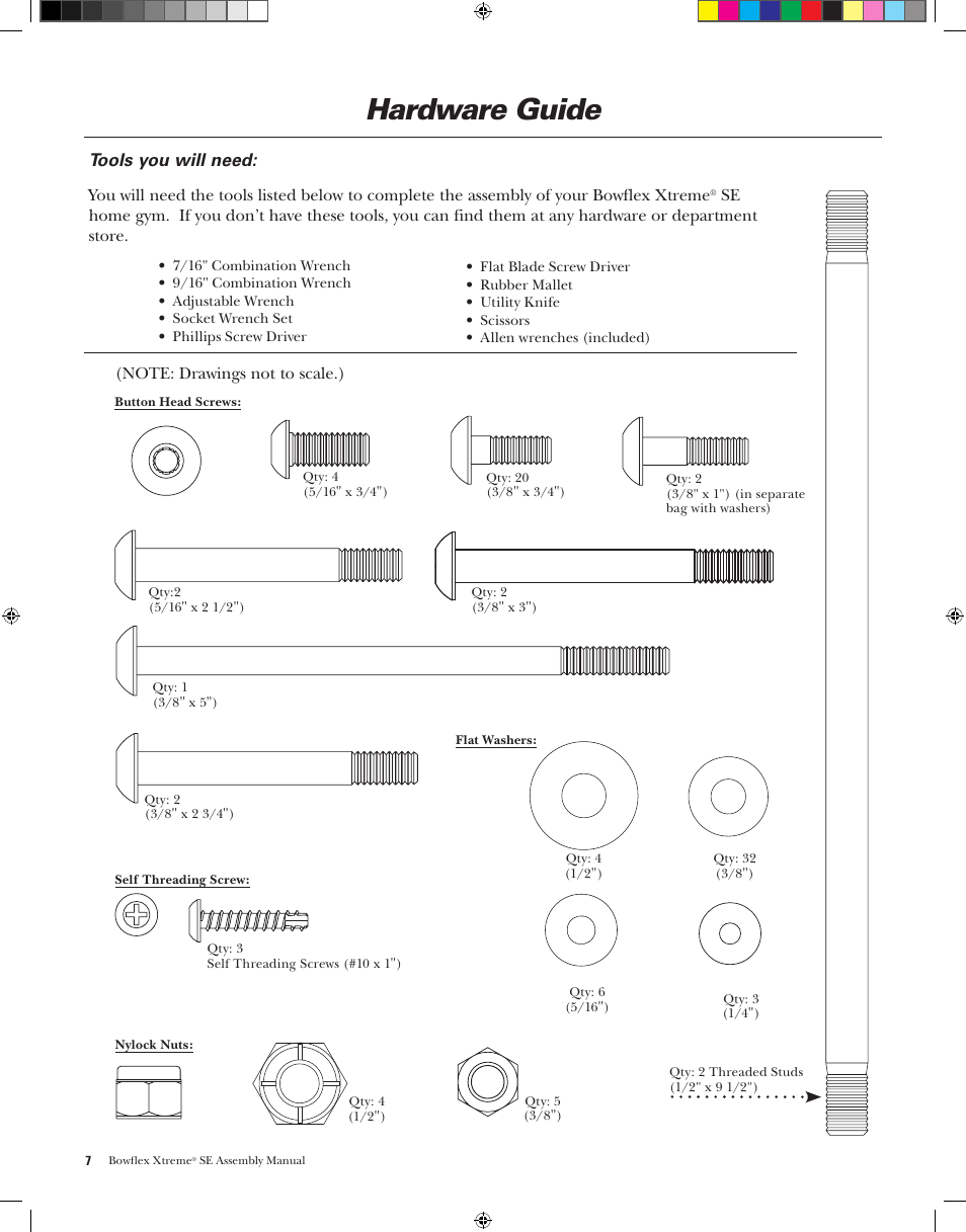 Hardware guide, Tools you will need | Bowflex XtremeSE User Manual | Page 10 / 24