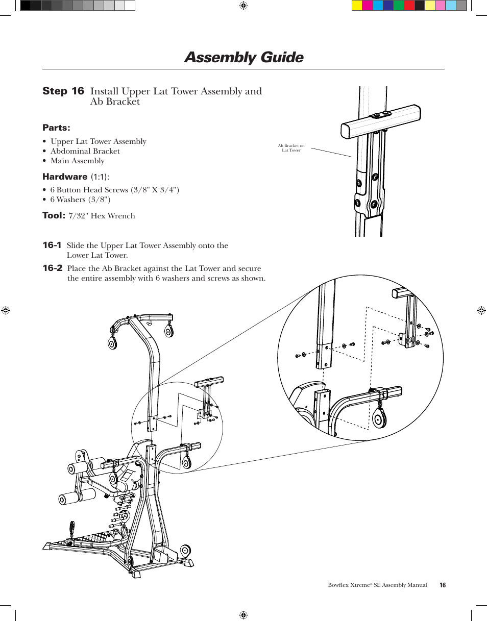 Assembly guide | Bowflex XtremeSE User Manual | Page 19 / 24