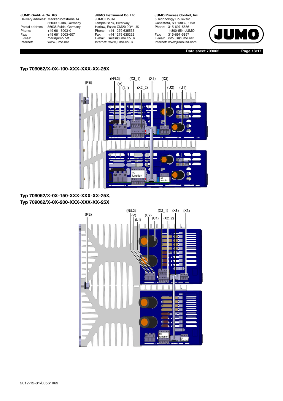 JUMO 709062 TYA 202 - Three-Phase Power Controller Data Sheet User Manual | Page 13 / 17