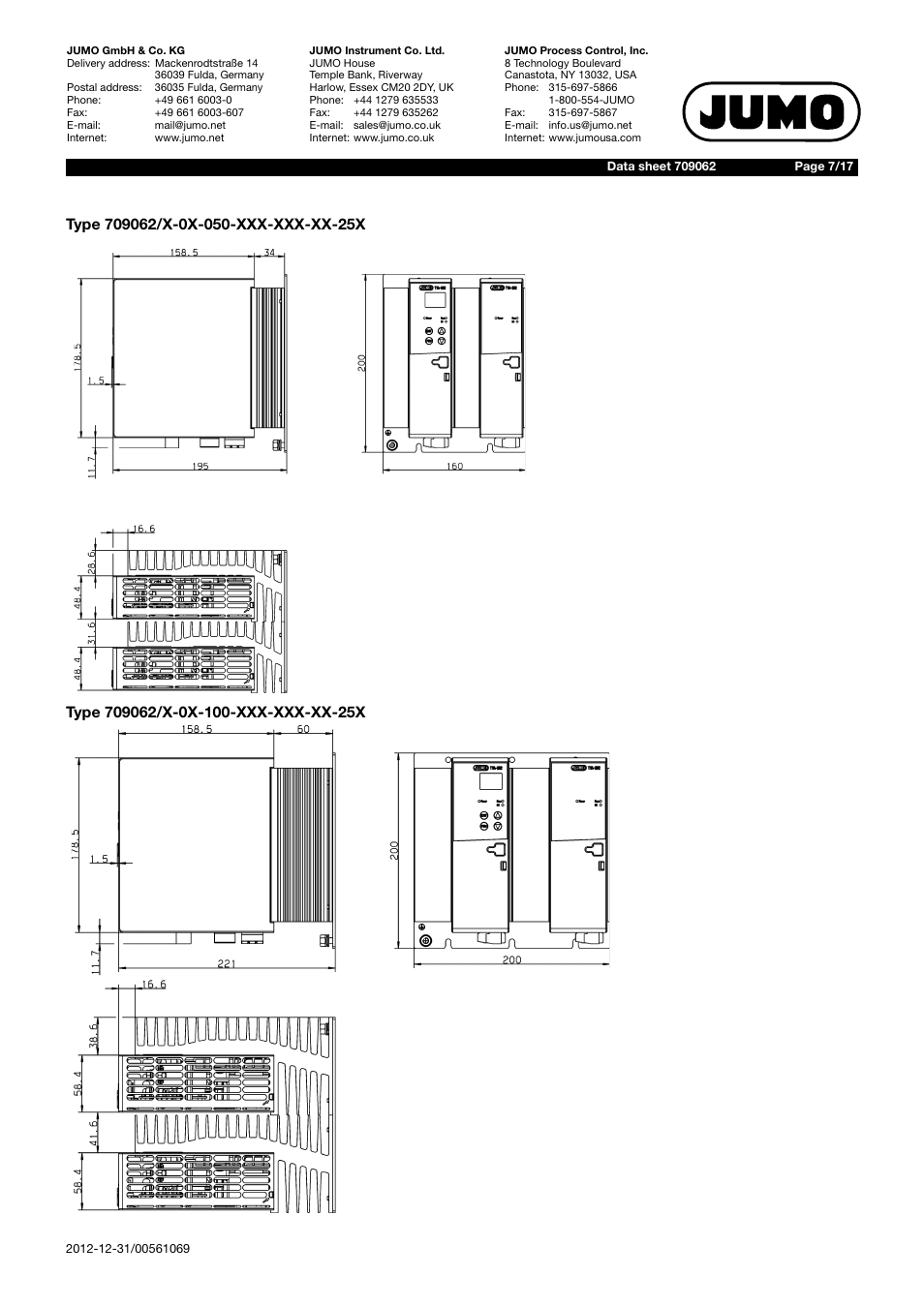 JUMO 709062 TYA 202 - Three-Phase Power Controller Data Sheet User Manual | Page 7 / 17