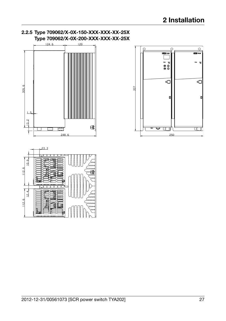 2 installation | JUMO 709062 TYA 202 - Three-Phase Power Controller Operating Manual User Manual | Page 29 / 112