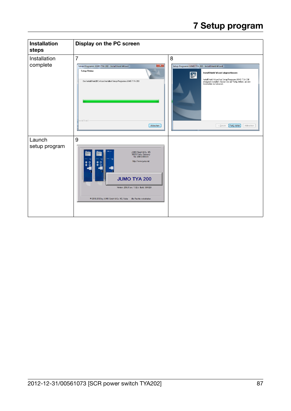 7 setup program | JUMO 709062 TYA 202 - Three-Phase Power Controller Operating Manual User Manual | Page 89 / 112
