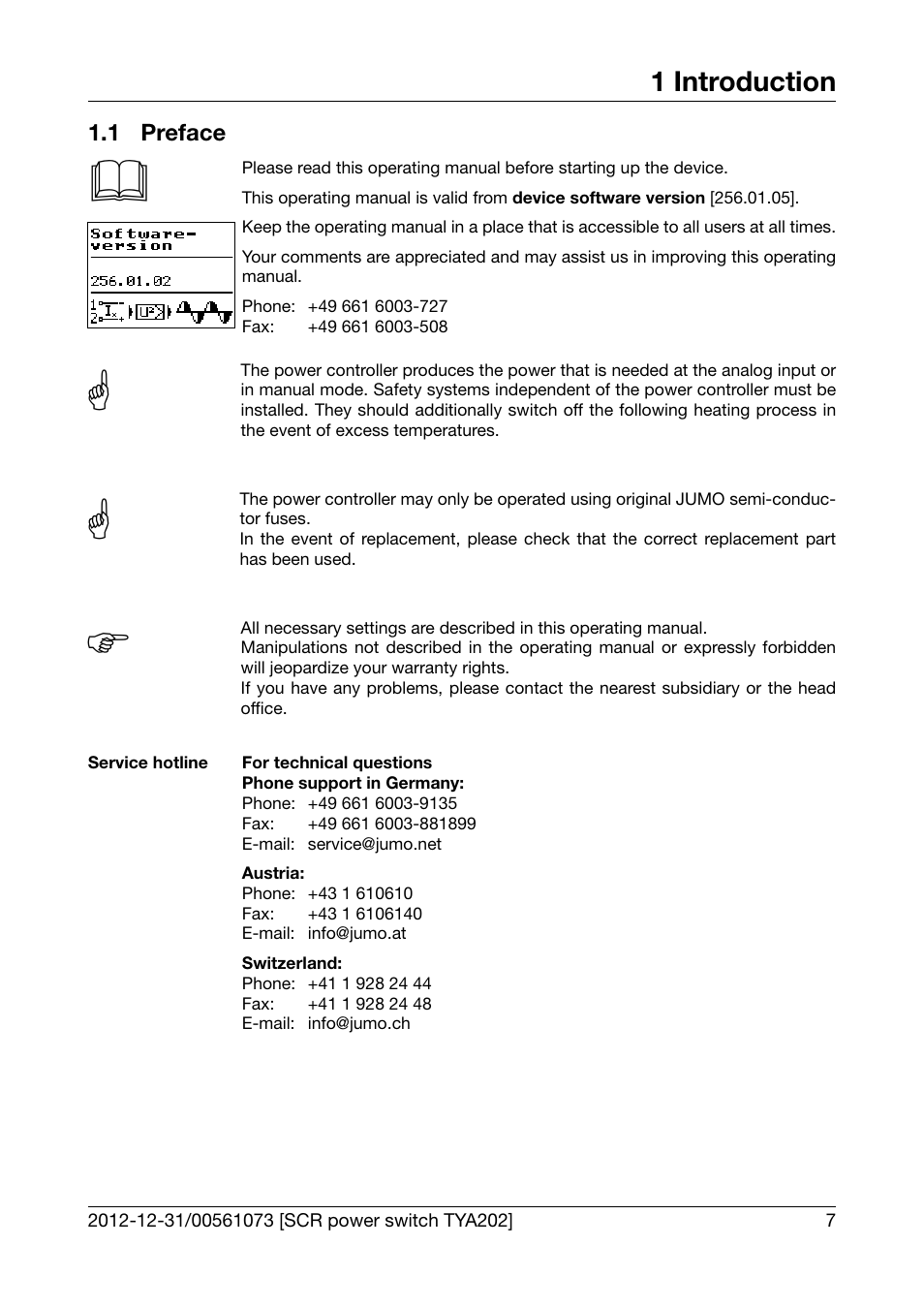 1 introduction, 1 preface, Introduction | Preface | JUMO 709062 TYA 202 - Three-Phase Power Controller Operating Manual User Manual | Page 9 / 112