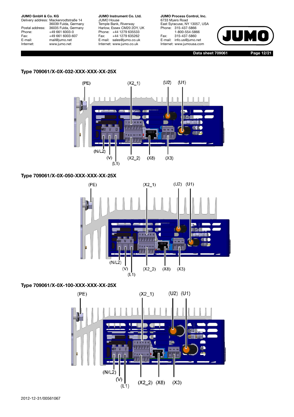 JUMO 709061 TYA 201 - Single-Phase Power Controller Data Sheet User Manual | Page 12 / 21